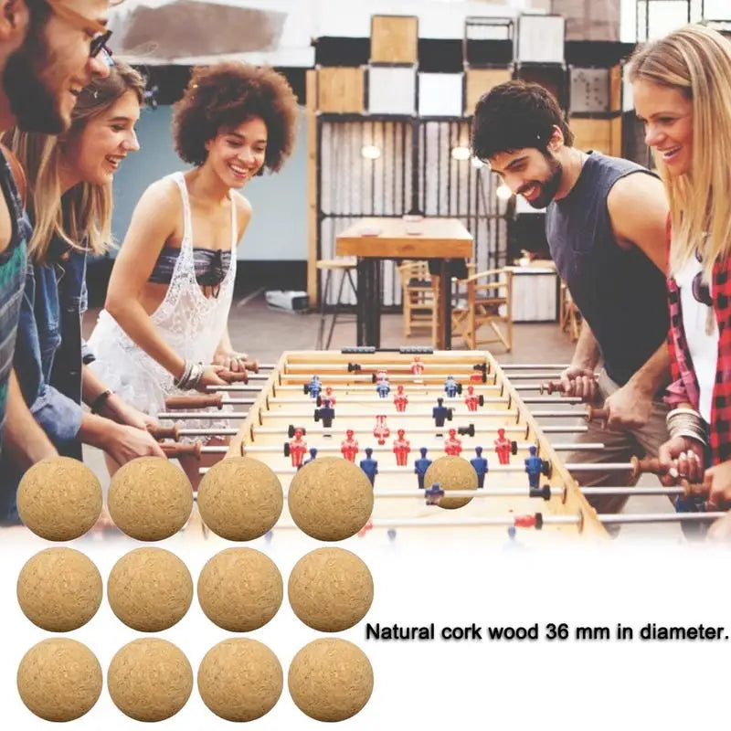 1/6Pcs 36mm Table Football Cork Solid Wood Foosball Table Soccer Ball Fussball Football Machine Replacement Accessories