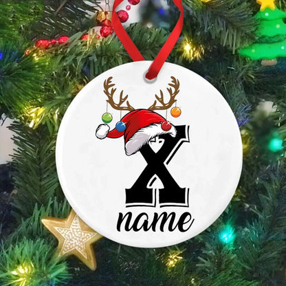Personalized Christmas Ornament Custom Name Photo Prop Pendant Xmas Party Photography Accessories Ornament Xmas Keepsake Gift