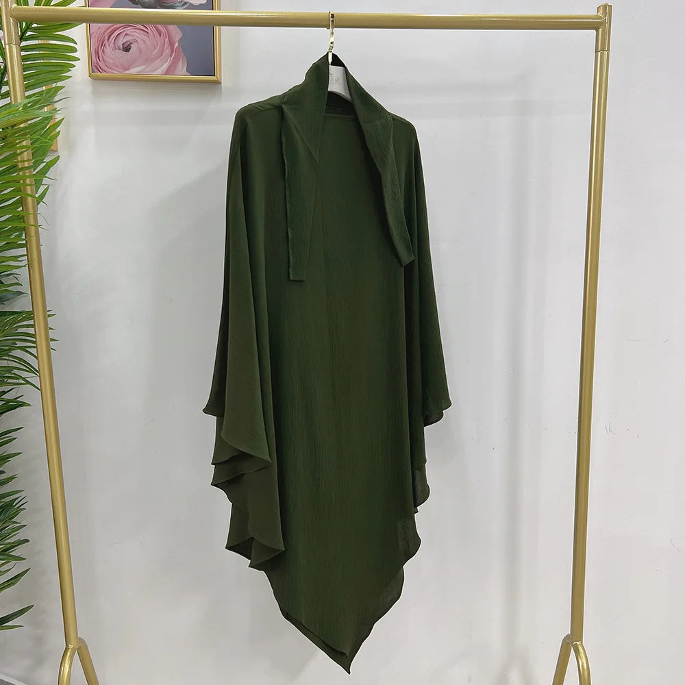 Long Khimar Overhead Hijab Scarf One Piece Amira Prayer Garment Kaftan Eid Ramadan Turkey Dubai Islamic Burqa Headdress Clothing