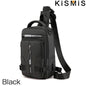 KISMIS Men's Multifunction  Messenger Bag Shoulder Cloth Chest Bags Crossbody Casual Man USB Charging Handbag