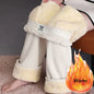 Thicken Lambswool Wide Leg Pants Baggy Casual Womens Pantalones Winter Warm Straight Trousers High Waist Fleece Lined Spodnie