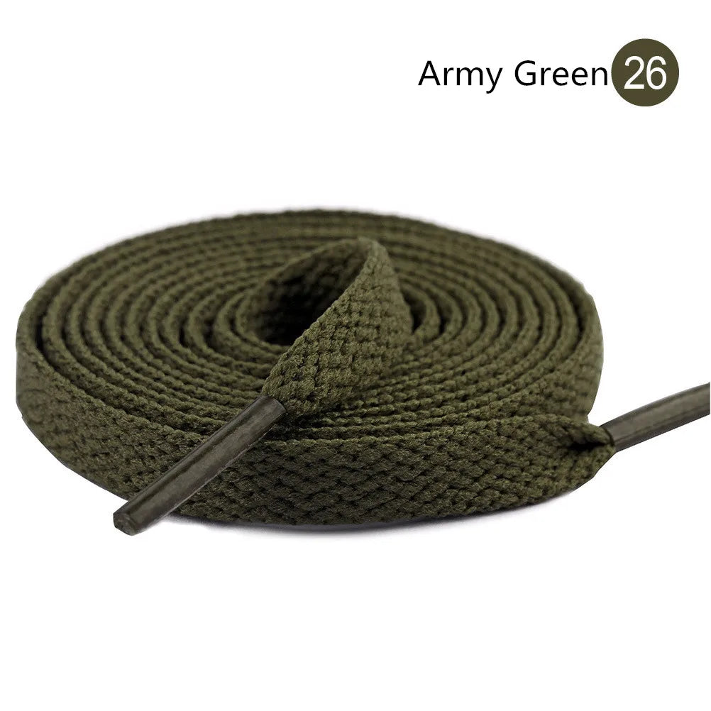 1Pair 8mm Flat Shoelaces Unisex Polyester Black White Shoe Laces Sneakers Canvas Laces Classic Soft Kids Shoestrings 80-120cm