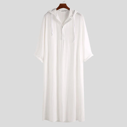 INCERUN Islamic Jubba Thobe Long Sleeve Robe Shirts Hoodies Saudi Arab Kaftan Long Jubba Thobe Hombre Muslim Men Abaya Clothing