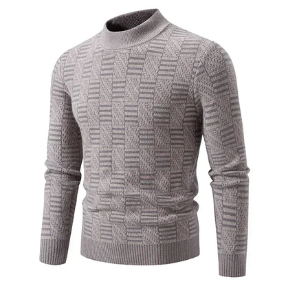 2025 High Quality Men's New Autumn and Winter Casual Warm Color Block Sweater Knit Tops Man Clothes