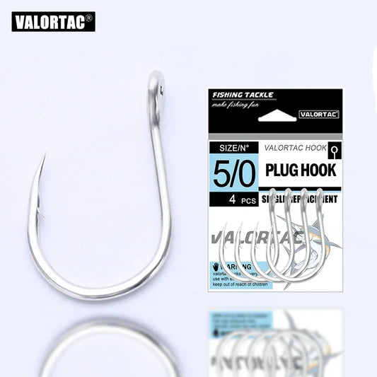 big single hook for treble hook replacement, alloy anti rust coating, barbed sea water fishhooks for fishing