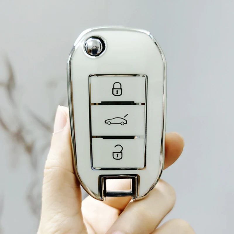 3 Button Flip TPU Car Key Case Cover for Peugeot 3008 208 308 508 408 2008 307 4008 for Citroen C4 C4L CACTUS C3 C6 C8 Key Shell