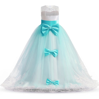 Teen Wedding Party Trumpet / Mermaid Long Dresses for Girl Red Christmas Formal Evening Gown Pageant Ceremony Children's Dress