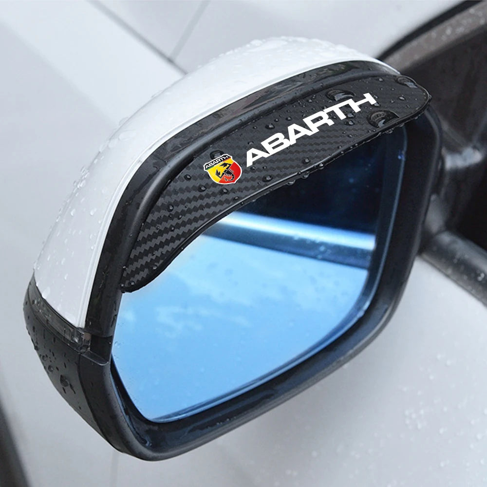 2Pc car accessoires Abarth Awnings Shelters Rearview Mirror Rain Cover Carbon Fiber Side For Fiat 500 595 124 Spider Panda Punto