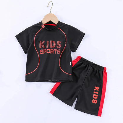 Kids Clothes Set Boy Girl Shorts and Short Sleeves Summer Clothing Sport Casual Children Top and Bottom Clothes Set