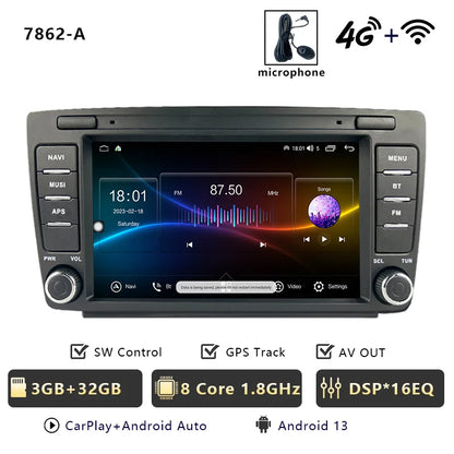 CHSTEK 7" Android Car Radio Wireless Carplay Multimedia for Skoda Octavia Mk2 A5 2004-2014 WIFI Bluetooth Plug and Play Canbus
