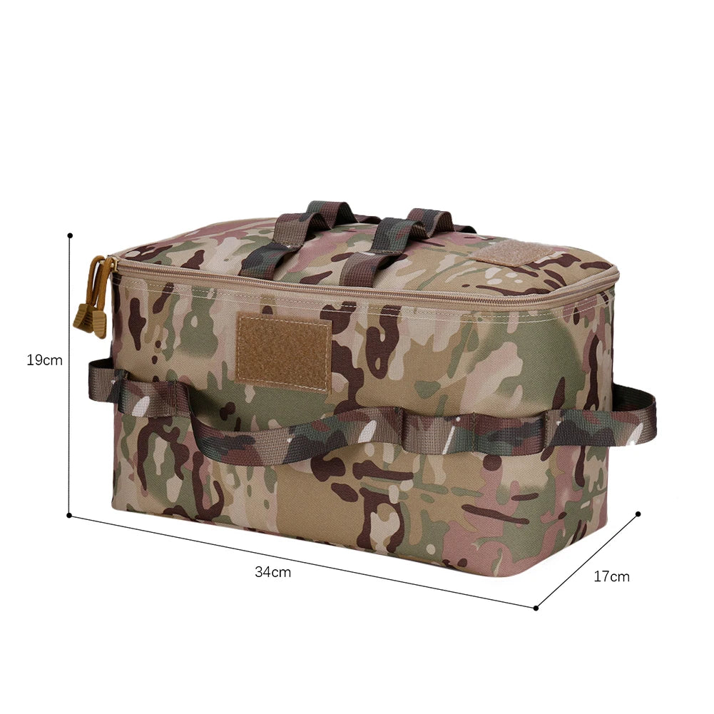 Oxford Cloth Camping Storage Handbag Waterproof Bbq Picnic Bags Reusable Cookware Carrier Organizer for Family Bbq Travel Supply