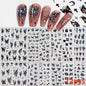 8Pcs Red Heart Nail Stickers 3D Bronzing Silver Gold Heart Shape Star & Moon Metal Totem Nail Slider Self-Adhesive DIY Nail Art*