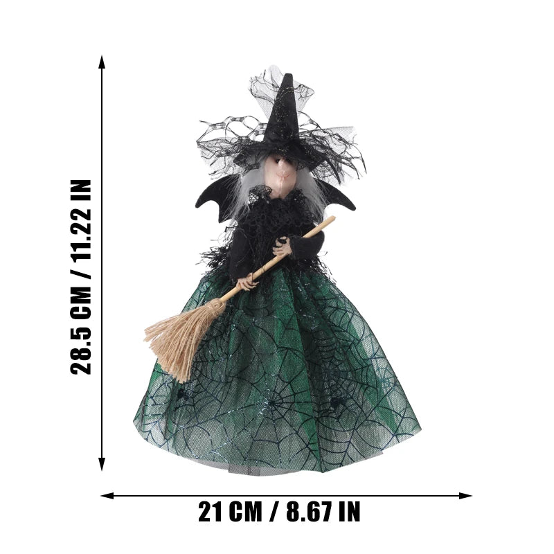High Quality Haunted House Doll Ornaments Decorate Props Tree Top Star Witch Doll Halloween Decorations Ghost Festival