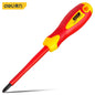 Deli 1pcs Insulated Screwdriver CRV PH SL Chrome Vanadium Steel 1000V High Voltage Resistant Electrician Repair Tools