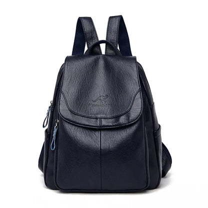 Luxury Women Genuine Leather Backpack Fashion Designer Female Soft Cow Leather School Bag Large Capacity Travel Bags Mochila Sac