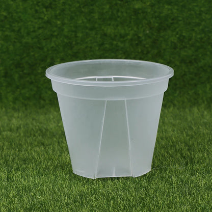 1Pc Clear Flower Pot Planter With Tray 10cm/12cm/14cm PP Transparent Flower Pot Orchid Pot With Holes For Home Office Desk