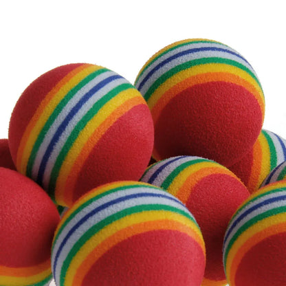 10 Pcs EVA Rainbow Balls Throwing Funny Interactive Play Chewing Rattle Scratch Toy Pet Dog Supplies