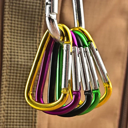10PCS 5# Carabiner Keychain Alluminum D-ring Buckle Multi Colors Carabiner Snap Hook Clip Keychains Camping Backpack Buckle