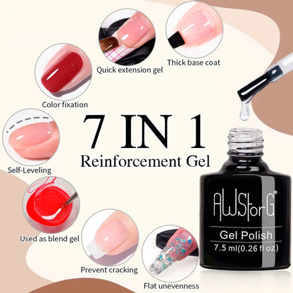 BOZLIN 5ML Color Solid Nail Gel Colorful Painting Nail Art Varnish Semi Permanent Solid Polish UV Nail Gel Top Coat Manicure