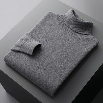 Autumn and winter new 100% merino cashmere sweater men's knitted pullover padded warm neck fashion loose plus size coat