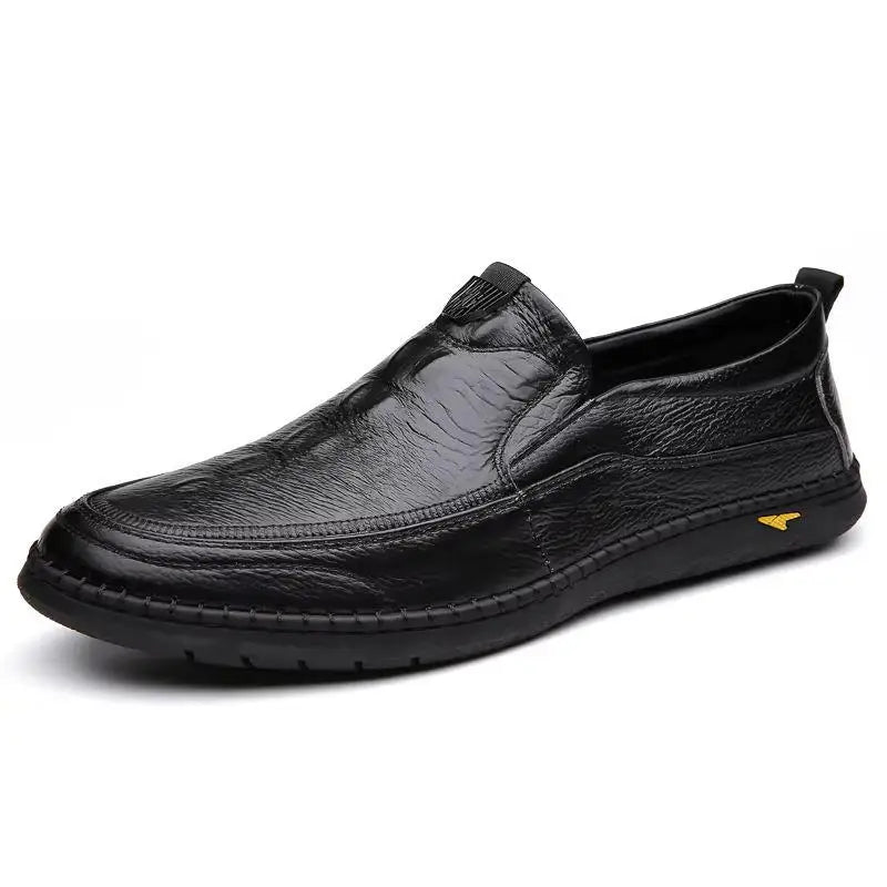 Men Casual Summer Footwear Breathable Mens Leisure Walk Loafers Genuine Leather Moccasins Hollow Out Slip on Male Driving Shoes