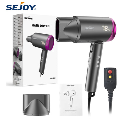 SEJOY Hair Dryers 1800W Professional Salon Hair Dryer Ionic Blow Dryer with Negative Nozzle