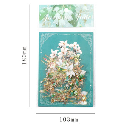 20pcs/pack Vintage Jewelry Theme Sticker Pack PET Laser Gold Hand Account Border Material Sticker Stationery