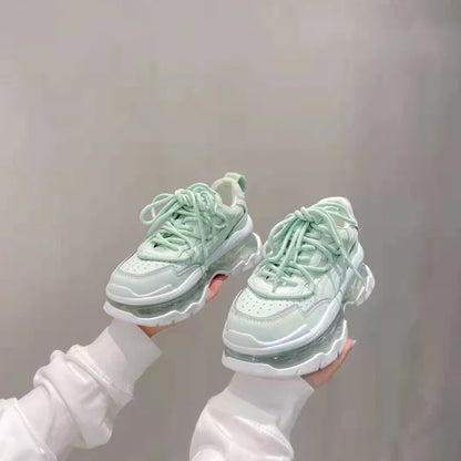 Shoes Women Sneakers Fashion Sole Design Light Color Summer Chunky Luxury Casual Sports Lace-up Basic Walking Shoes