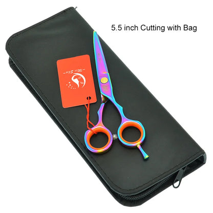 Meisha 5.5 inch Rainbow Hair Cutting Thinning Scissors Set Japanese Steel Hairdressing Shears Barber Salon Haircut Tools A0026A