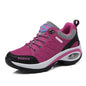 Ladies Casual Shoes Outdoor Thick Soled Wedge Hiking Shoes Ladies Casual Waterproof Hiking Sneakers Non-slip Camping Shoes