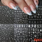 8Pcs Red Heart Nail Stickers 3D Bronzing Silver Gold Heart Shape Star & Moon Metal Totem Nail Slider Self-Adhesive DIY Nail Art*