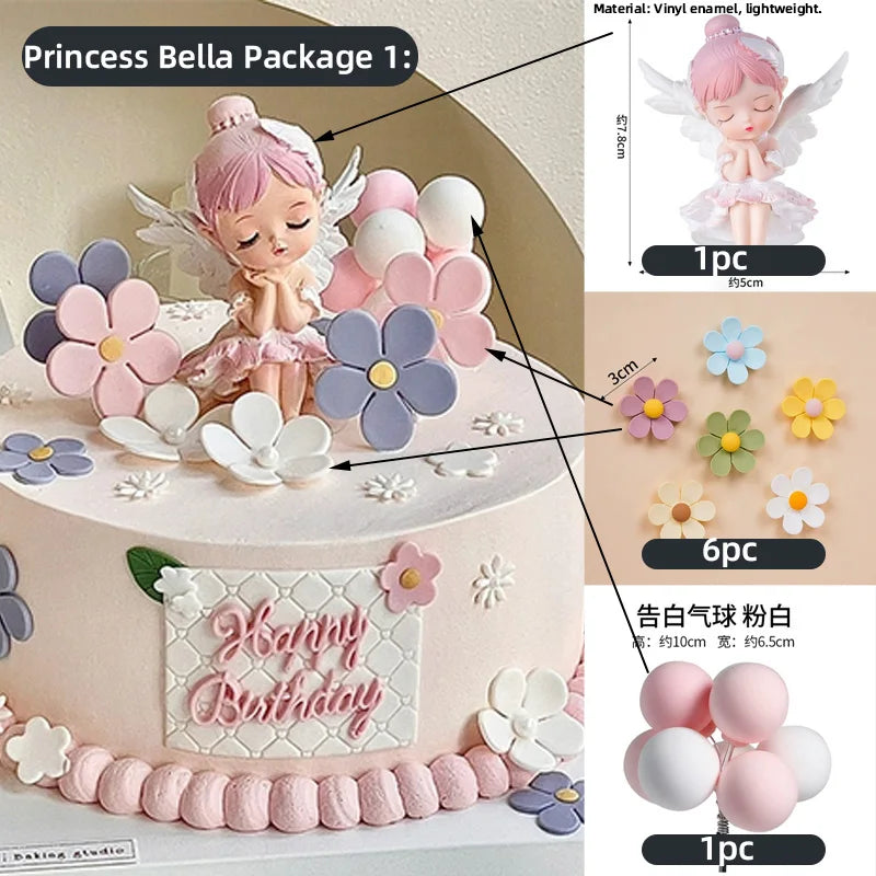 Princess Cake Topper Girl Happy Birthday Party Supplies Kids Happy 1st Birthday Cake Decorations Girl's 16th Party Gifts
