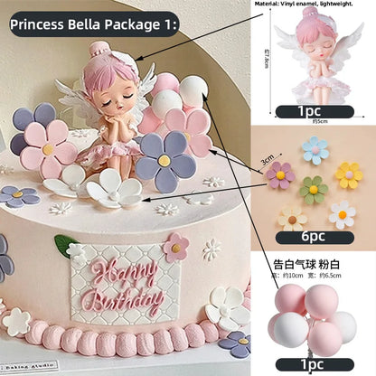 Princess Cake Topper Girl Happy Birthday Party Supplies Kids Happy 1st Birthday Cake Decorations Girl's 16th Party Gifts