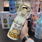 Sanrio Kuromi Water Cup Student Children's Cute Plastic Cup with Lid Straw Cup Straight Drinking Cup Festival Water Cup