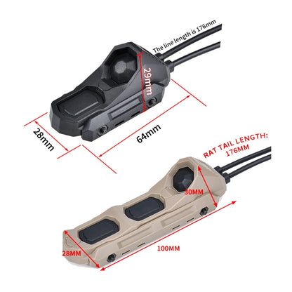 WADSN Airsoft Axon Tactical Dual Function Switch Remote Button M300 M600 SF Plug NGAL PEQ OGL L3 Laser FIT Mlok Keymod 20mm Rail