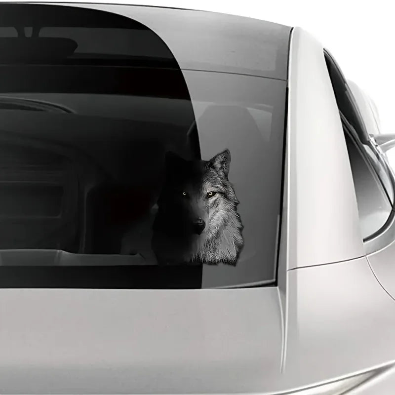 3D Wolf Pattern Car Stickers Waterproof for DIY Auto Window Cool Sunscreen Vinyl Decals Animal Vehicle Decoration