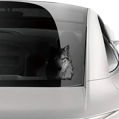 3D Wolf Pattern Car Stickers Waterproof for DIY Auto Window Cool Sunscreen Vinyl Decals Animal Vehicle Decoration