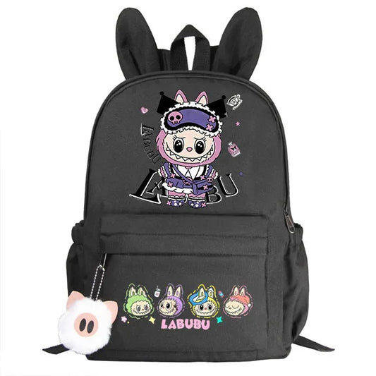 lububu Girls School Backpack Kawaii Children Backpack Cartoon Schoolbag Cute Girls School Supplies Travel Rabbit Ears Mochila