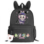 lububu Girls School Backpack Kawaii Children Backpack Cartoon Schoolbag Cute Girls School Supplies Travel Rabbit Ears Mochila