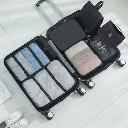 6/7 Pcs Set Travel Organizer Storage Bags Suitcase Packing Cubes Cases Portable Wardrobe Luggage Clothes Shoe Pouch Fold