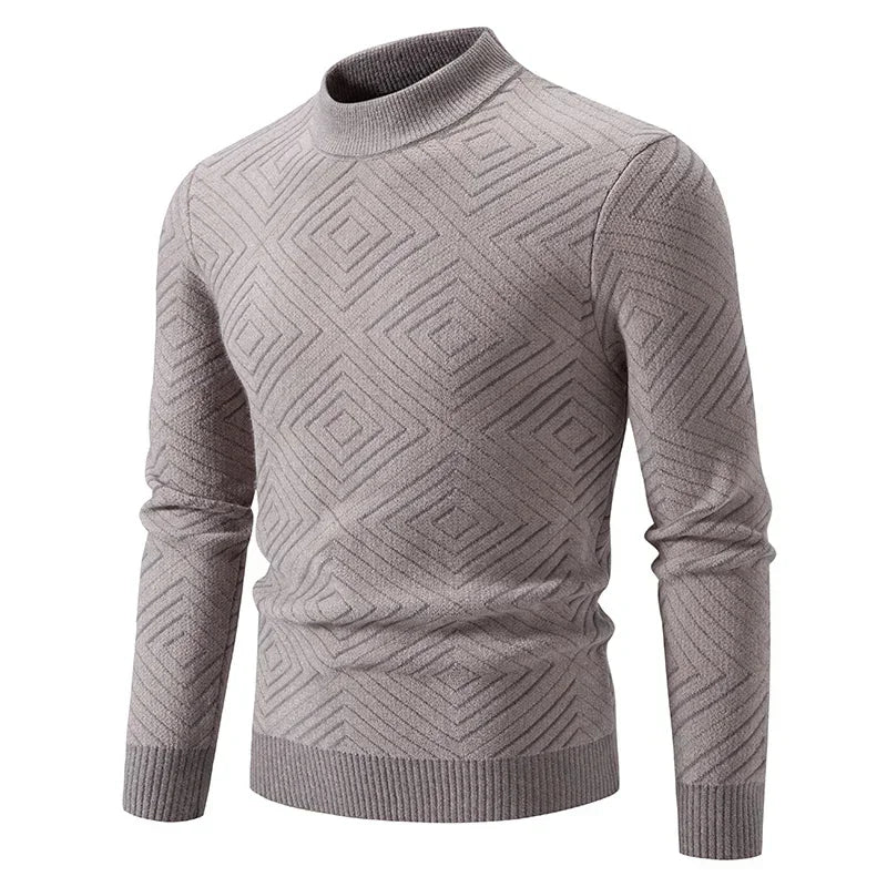 2025 High Quality Men's New Autumn and Winter Casual Warm Color Block Sweater Knit Tops Man Clothes
