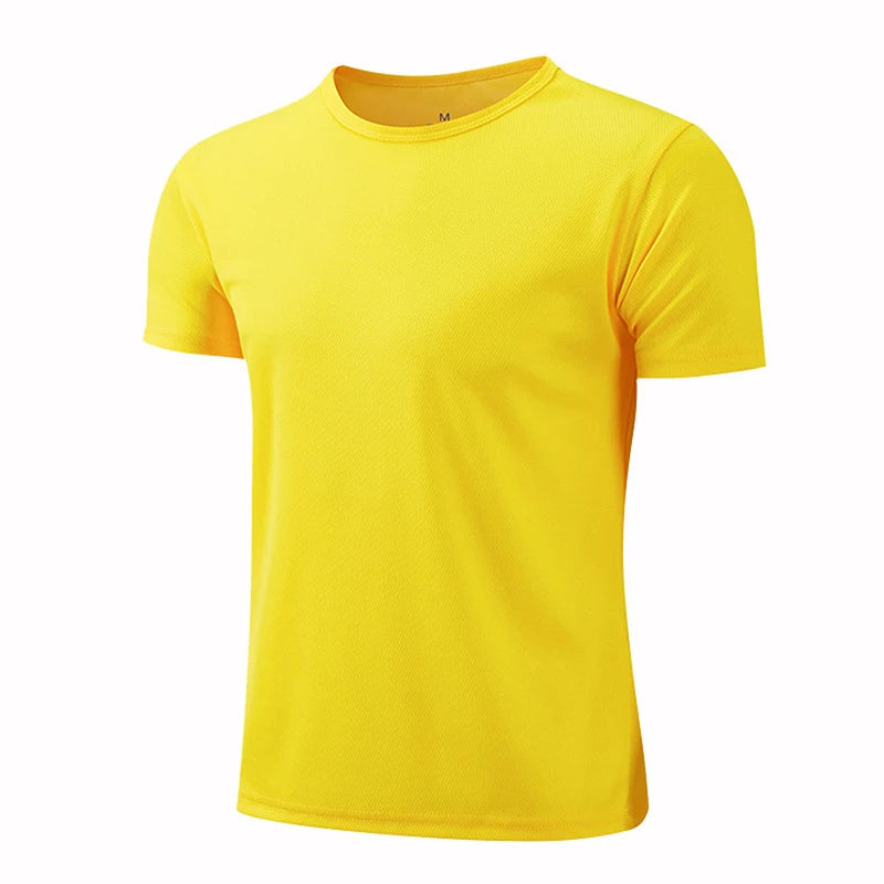 Women Men Quick Drying Short Sleeve Tees Summer Gym Running O-Neck T-Shirt Training Exercise Gym Sport Blank Tops For Printing
