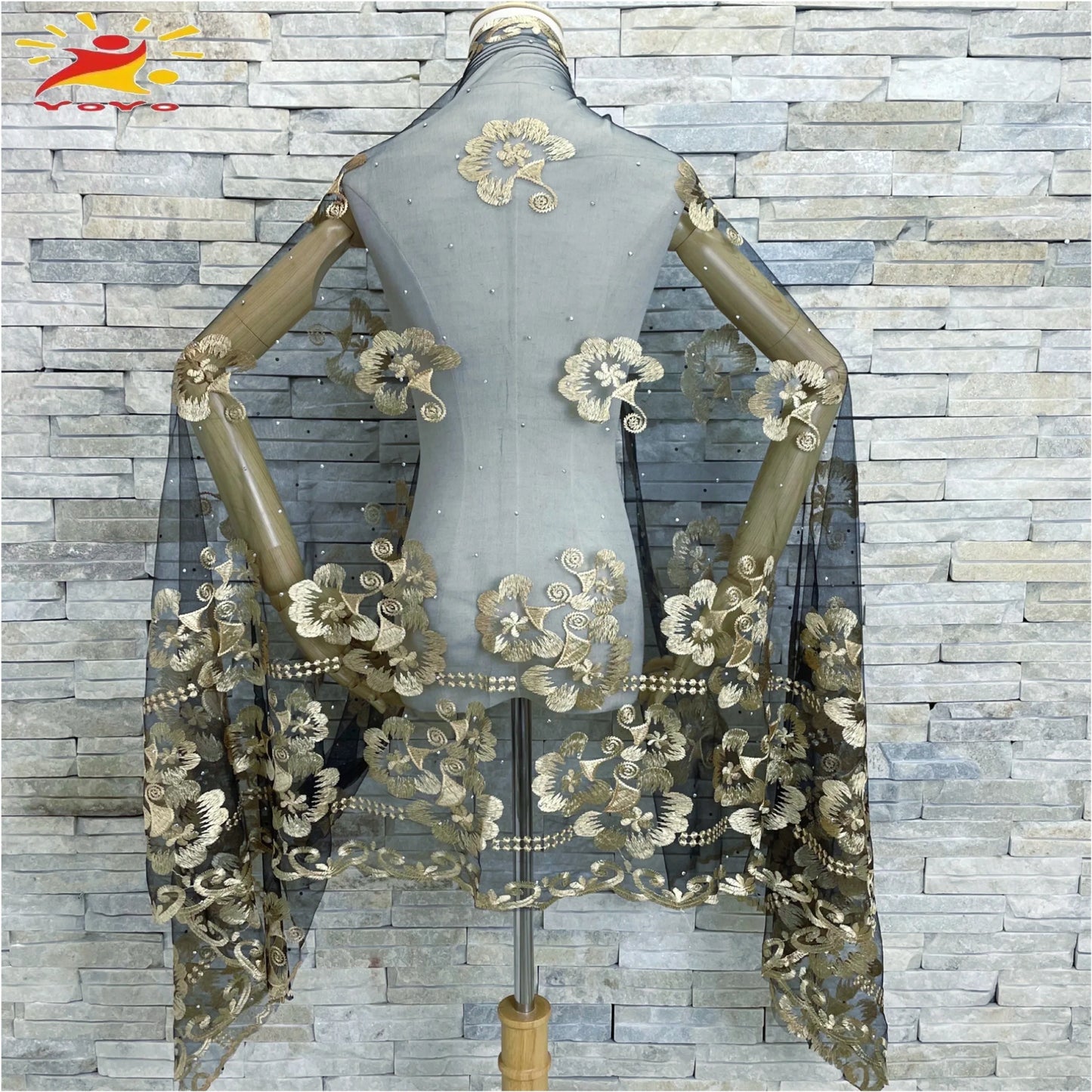 2022 African Islamic  Women's Headscarf Muslim Scarf Fashion Pashmina Soft Tulle Embroidered Hijab Shawl Soft Wrap 200*100CM