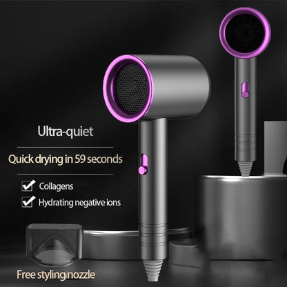 Barber Recommended Hair Dryer Free Shipping 59 Seconds Quick Drying Low Noise Electric Hairbrush Negative Ion Hair Care Dryer