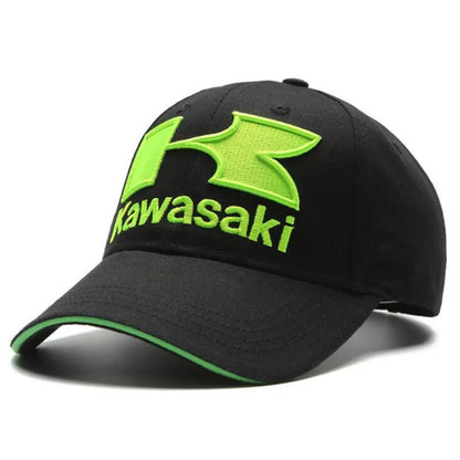 Kawasaki Motorcycle Riding Hat With F1 Racing Theme Design Suitable For Men And Women Car Fans Gift Outdoor Sports Duckbill Cap