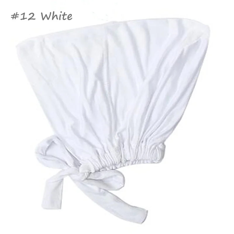 Islamic Headscarf Hijab Bonnet Female Turban Hat Ladies Headband Cap Muslim Women's Under Scarf Caps Soft Cotton Inner Hijabs