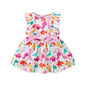Fashion Cartoon Little Dinosaur Sleeveless Dress Suitable for Baby Girl 6 Months to 3 Years Toddler Girl Summer Cool Dresses