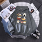 Sushi Cat's Day Harajuku Printed Hoody Womens Fashion Loose Clothing Autumn Fleece Sweatshirt Casual O-Neck Female Streetwear