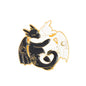 Cartoon Black White Animal Hug Enamel Pins Fox Koi Fish Dinosaur Deer Rabbit Crescent Ghost Alloy Brooch Badge Fashion Jewelry