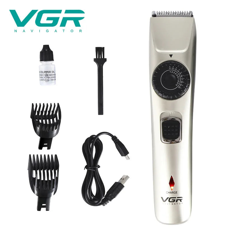 VGR Self-service Hair Clipper Men's Electric Clippers Rechargeable Hair Trimmer for Barber Beard Trimmer 1-20mm Haircut Machine